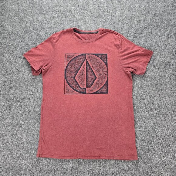 Volcom Tshirt Mens Medium Maroon‎ Red Short Sleeve Outdoors Casual Skater Surfer - Picture 1 of 6
